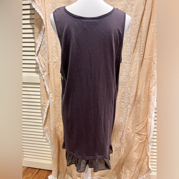 Logo Lavish By Lori Goldstein Greyish Purple Sequin Peplum Tunic - Picture 4 of 5